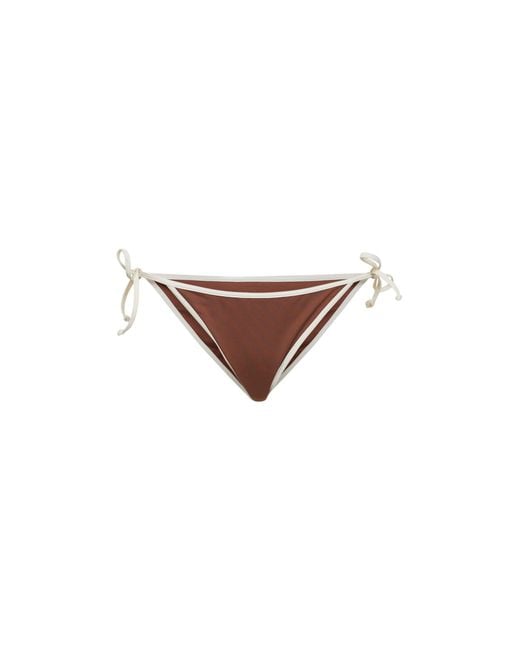 Mc2 Saint Barth White Lycra Virgo String Ties Bikini Bottoms