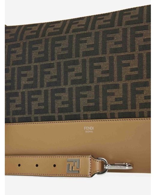 Fendi Brown After Ff Fabric Pouch for men