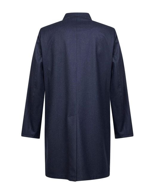 D 40 Blue Two-Tone Reversible Single-Breasted Coat for men