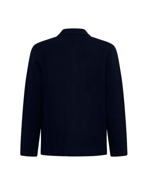 D 40 Blue Virgin Wool Knit Jacket for men