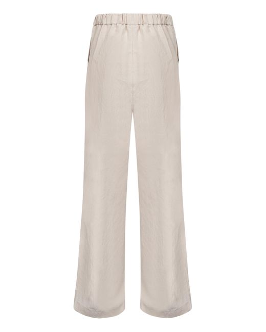 Blanca Vita White Viscose And Linen Prinea Trousers