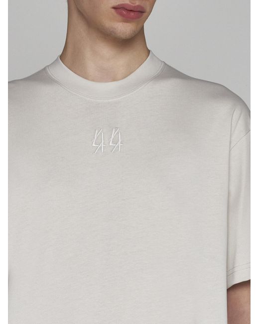 44 Label Group White Logo Cotton T-shirt for men
