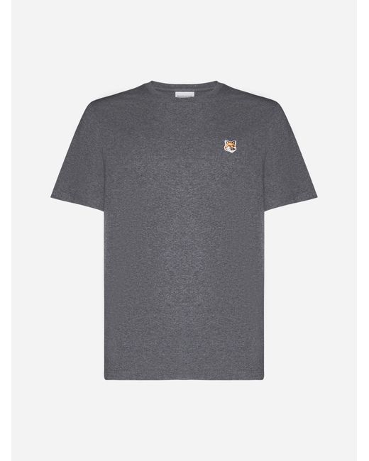 Maison Kitsuné Gray Fox Head Patch Cotton T-shirt for men