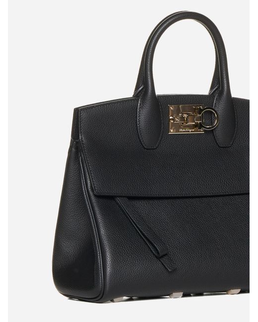 Ferragamo Black The Studio Leather Small Bag