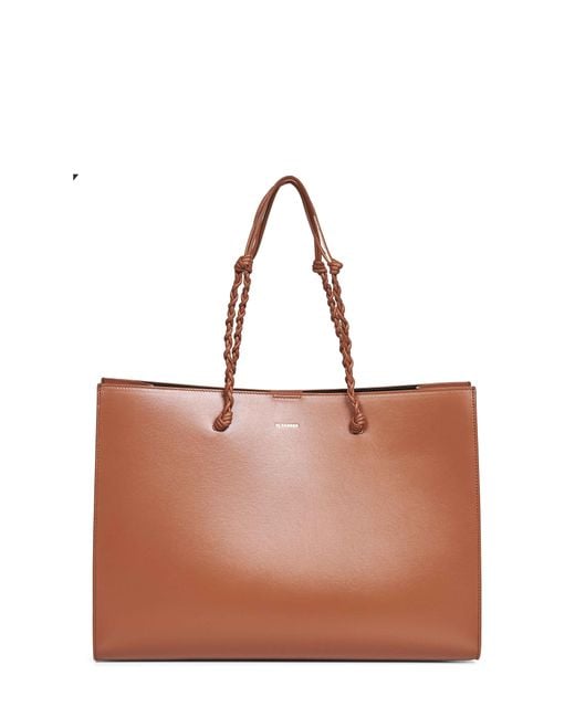 Jil Sander Brown Tan Tangle Tote Bag