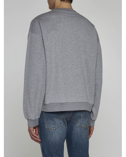 Gucci Gray Logo Cotton Sweatshirt for men