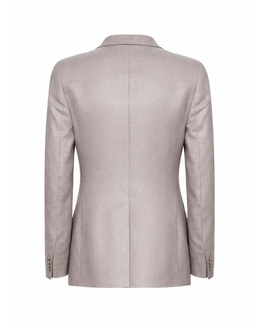 Tagliatore Gray Wool And Silk And Linen Double-Breasted Blazer