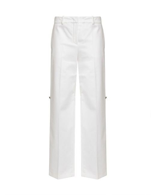 Fendi White Technical Canvas Straight-Leg Trousers