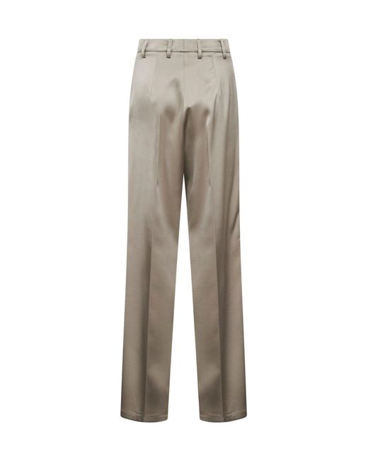 Blanca Vita Gray Chalk Satin Pisa Straight Trousers