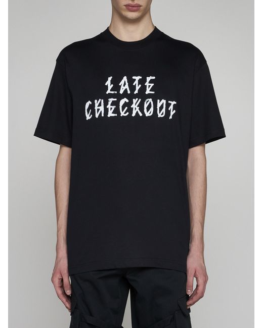 44 Label Group Black Late Checkout Cotton T-shirt for men
