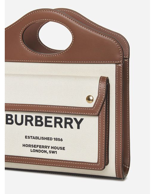 Burberry Multicolor Pocket Mini Canvas And Leather Bag