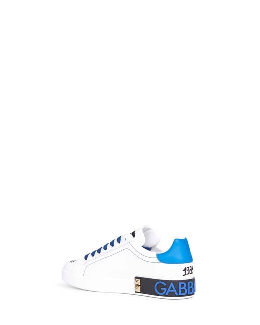 Dolce & Gabbana Blue Leather Portofino Sneakers for men