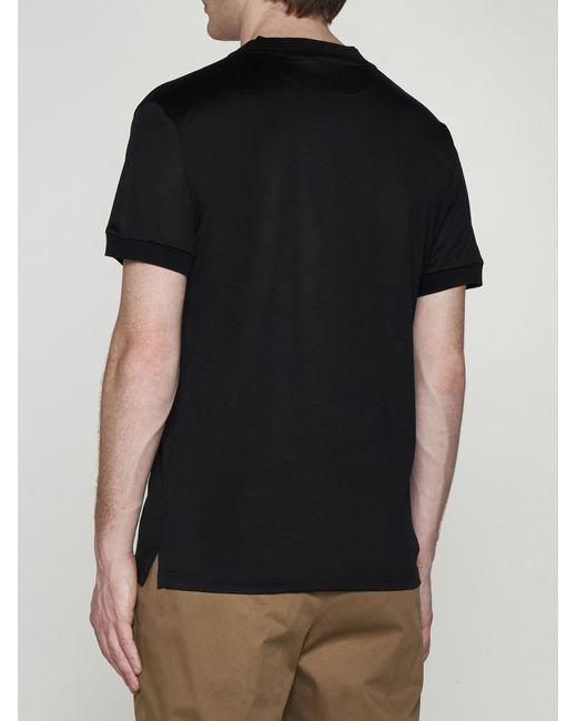 Tagliatore Black Lisle Cotton T-Shirt for men
