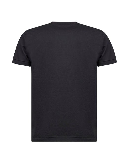 Stone Island Black Logo Cotton T-Shirt for men