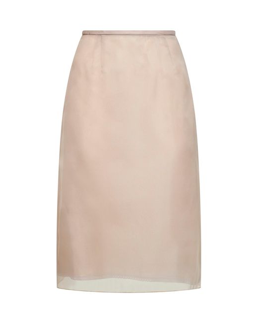 Blanca Vita Natural Organza Gunzy Pencil Skirt