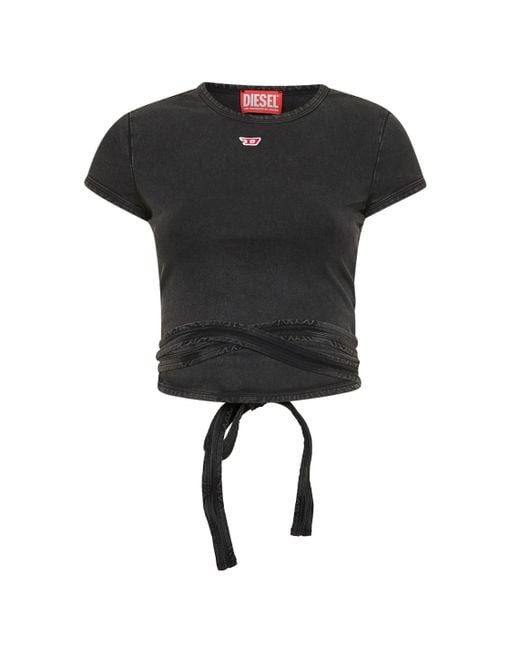 DIESEL Black Denim Effect T-Bunny-Tail-R1 T-Shirt