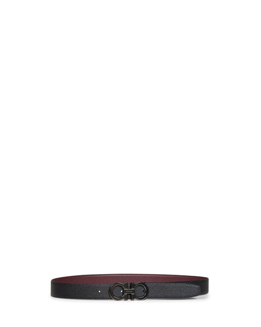 Ferragamo White Two-Tone Gancini Reversible Belt for men