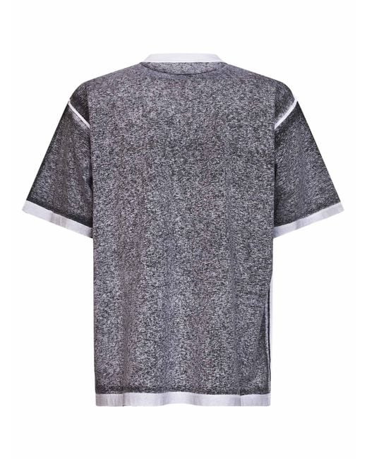 Balenciaga Gray Heathered-Effect Jersey Regular Fit T-Shirt for men