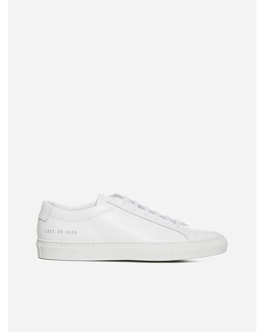 Common Projects White Original Achilles Low Leather Sneakers
