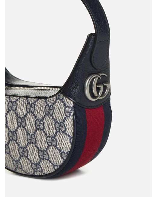 Gucci Gray Ophidia GG Leather And Fabric Mini Bag