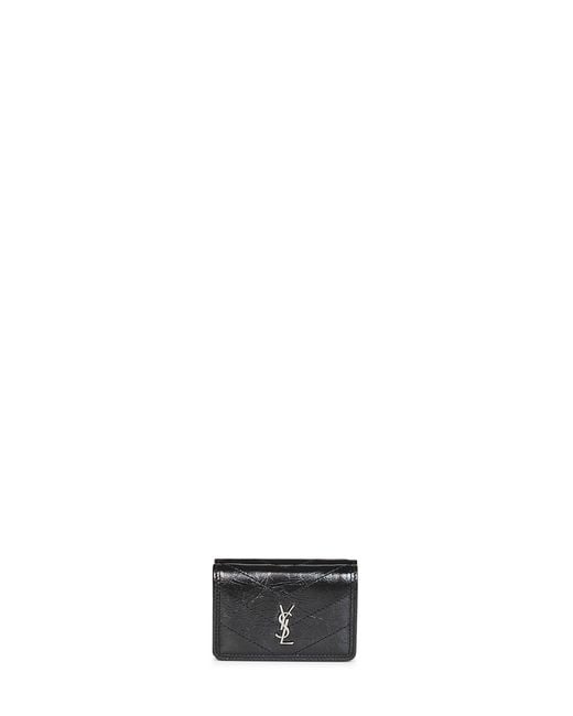 Saint Laurent White Niki Slim Tri-Fold Calf Leather Wallet <Br