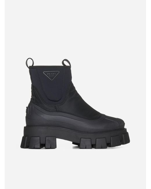 Prada Monolith Re-nylon Boots in Blue for Men | Lyst