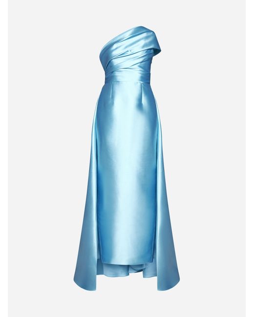 Solace London Blue Alba Satin Maxi Dress