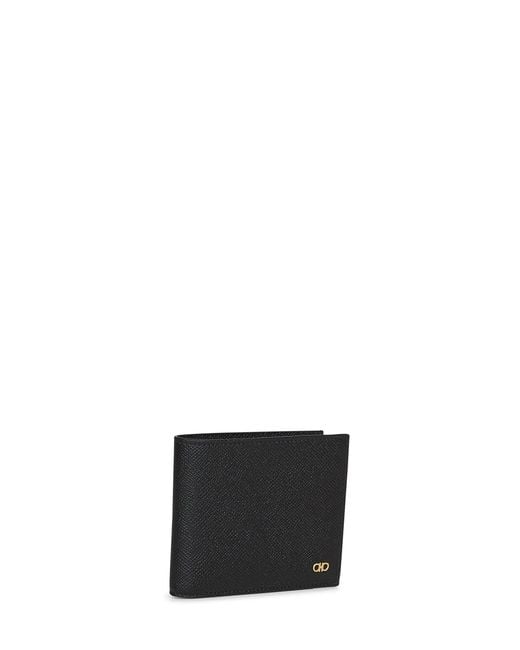 Ferragamo White Hammered Calfskin Gancini Wallet for men