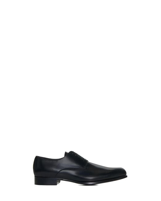 D 40 White Leather Derby Shoes for men