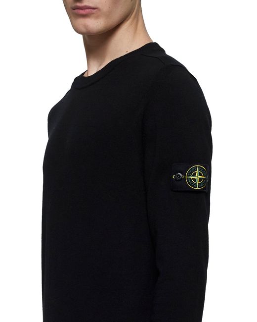 Maglia Girocollo di Stone Island in Black da Uomo