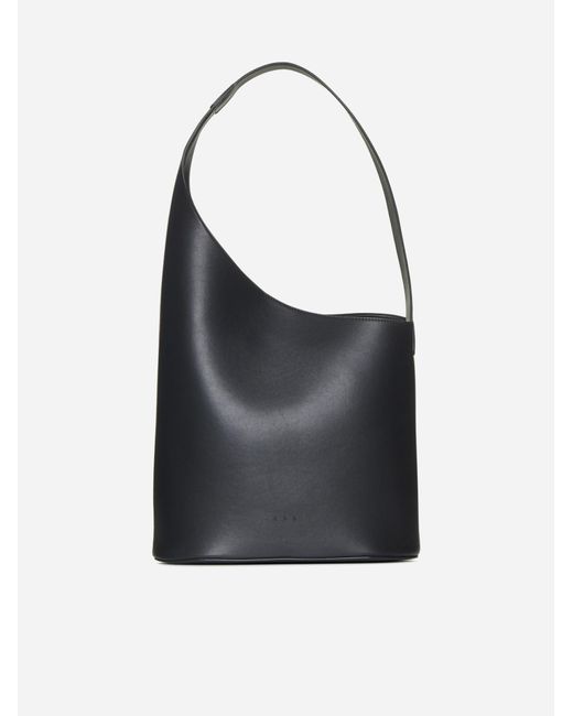 Aesther Ekme Black Lune Leather Tote Bag