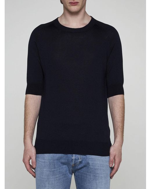 PT Torino Black Cotton And Viscose Sweater for men