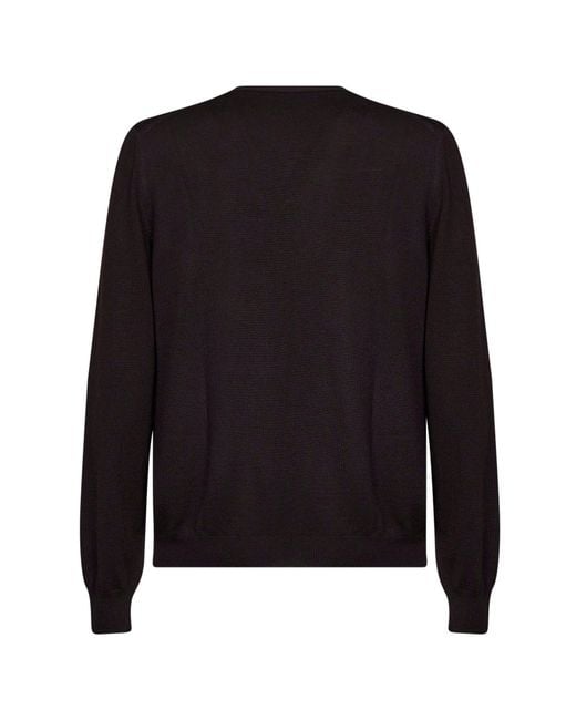 D 40 Black Virgin Wool Knit V-Neck Cardigan<Br for men