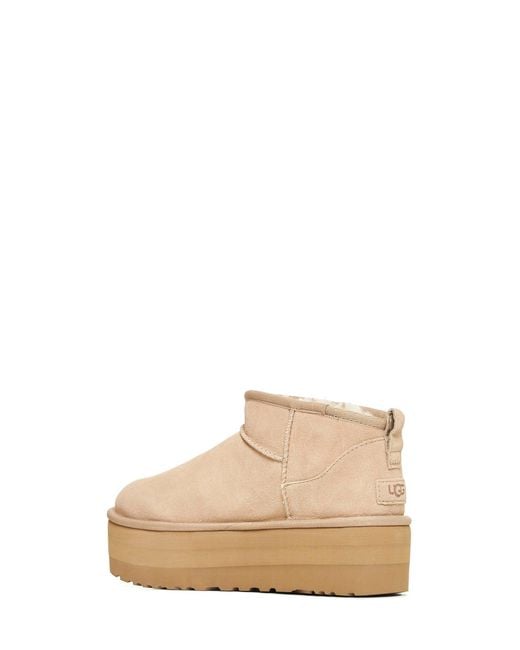 Ugg Natural Classic Ultra Mini Platform Suede Ankle Boots