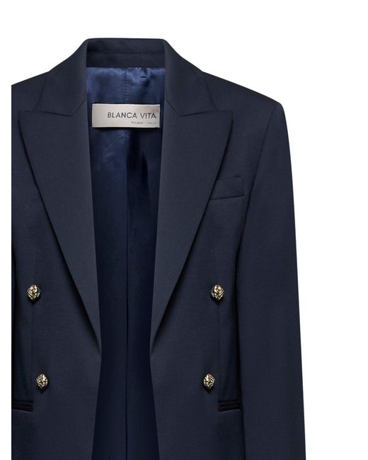 Blanca Vita Blue Gabardine Gorizia Blazer