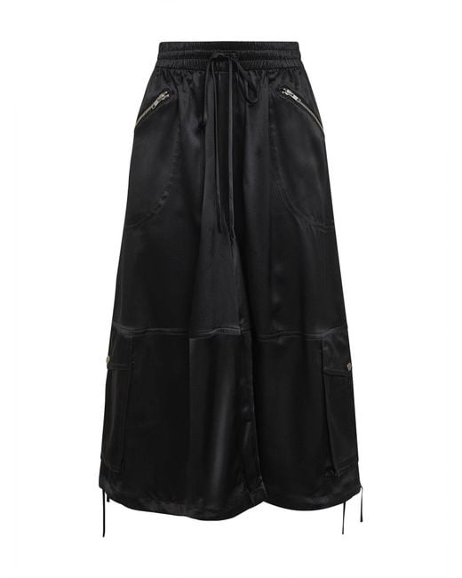 Co. Black Silk Charmeuse Braies Trousers