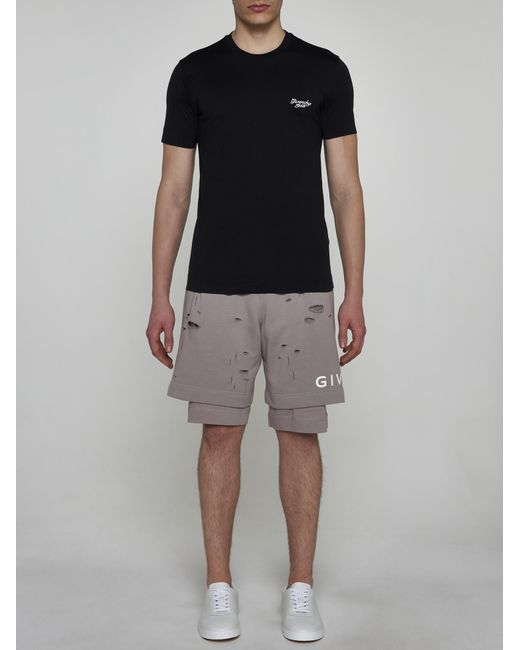 Givenchy Gray Cotton Doubled Shorts for men