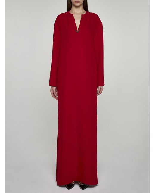 Valentino Red Long Silk Dress