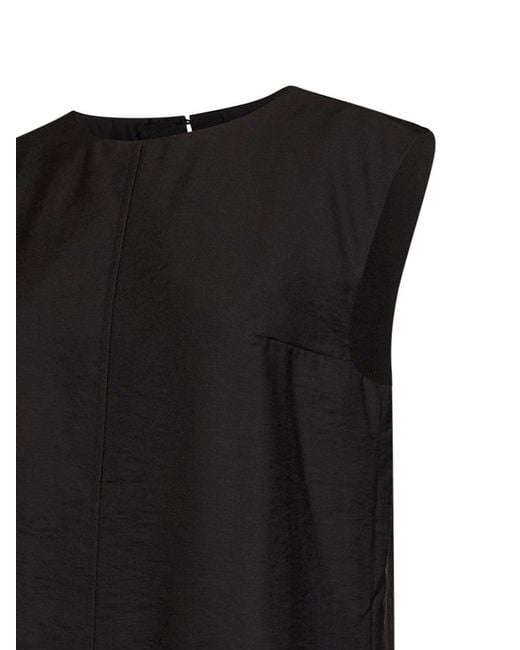 Studio Nicholson Black Wool Blend Linna Top With Lace Hem