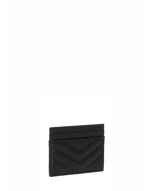 Saint Laurent White "Cassandre Matelassã" Mini Cardholder