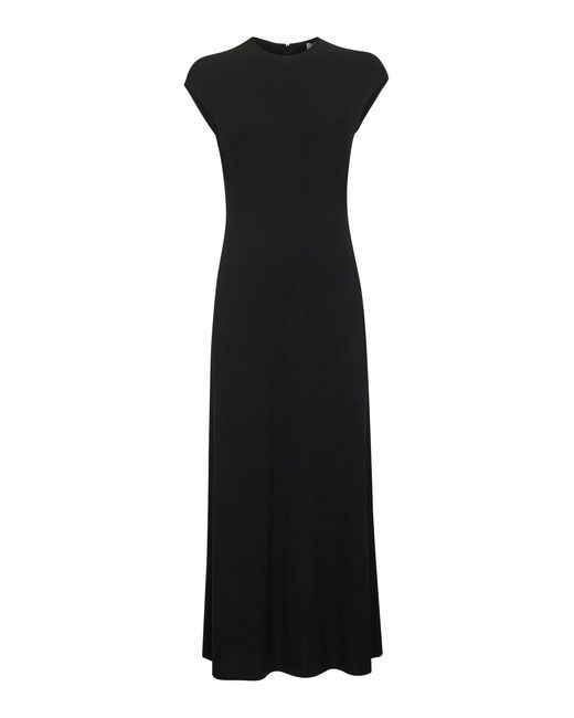 Totême Black Fluid Stretch Jersey Everyday Long Dress