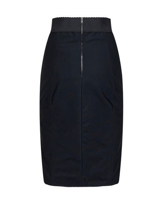 Dolce & Gabbana Black Pencil Midi Skirt
