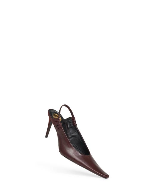 Saint Laurent White Smooth Leather Anne-Marie Slingback Pumps