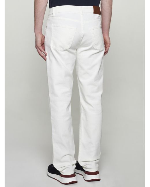Brunello Cucinelli White Slim Fit Jeans for men