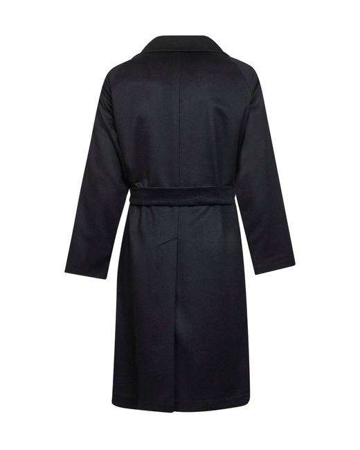 Tagliatore Black Virgin Wool Hendricks Wrap Coat for men