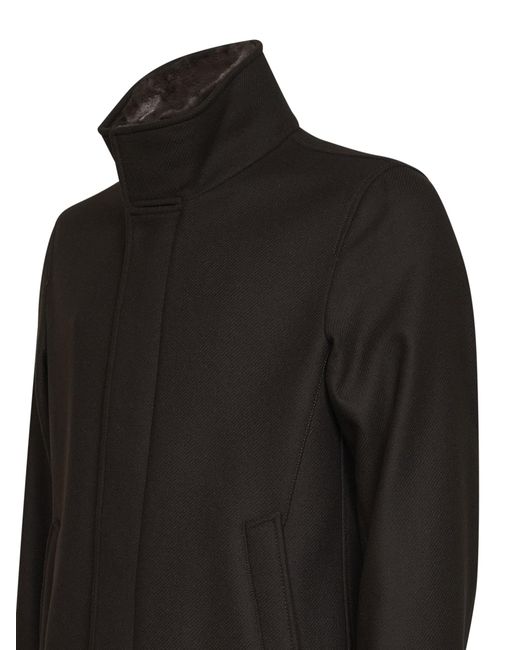 Herno Black Roll-Neck Coat <Br for men