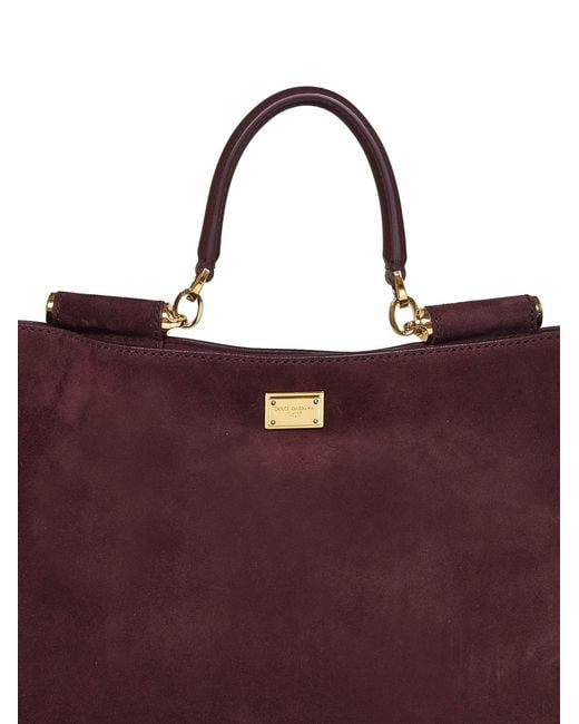 Dolce & Gabbana Purple Burgundy Vittoria Medium Handbag With Shoulder Strap