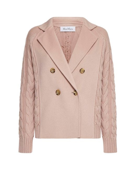 Max Mara Pink Micio Wool And Cashmere Peacoat