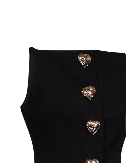 Self-Portrait Black Wool Crêpe Top
