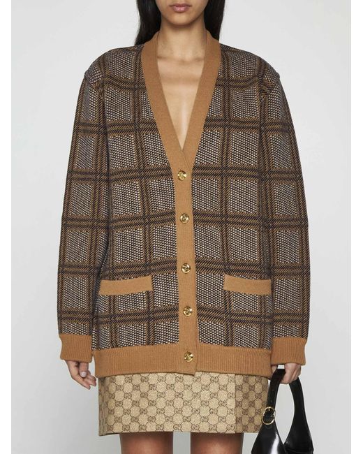 Gucci Brown Reversible Wool Cardigan
